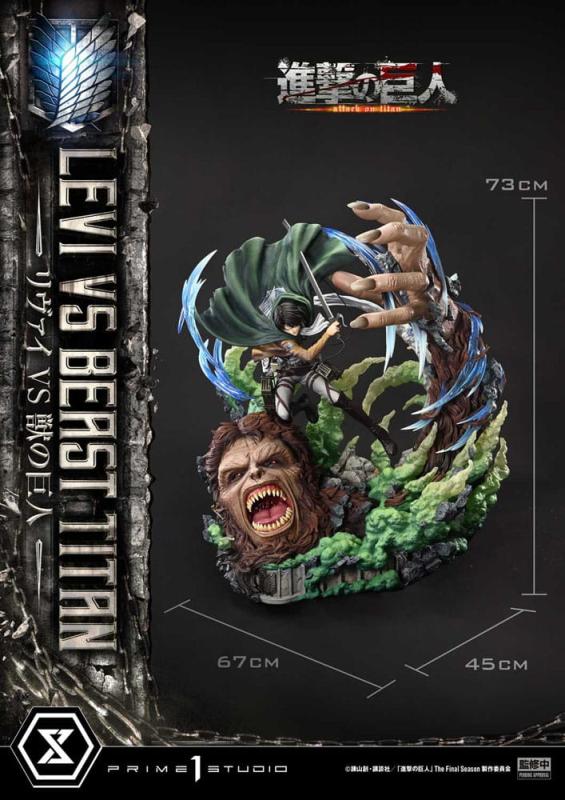 Attack on Titan Ultimate Premium Masterline Series Statue 1/4 Levi Versus Beast Titan 73 cm