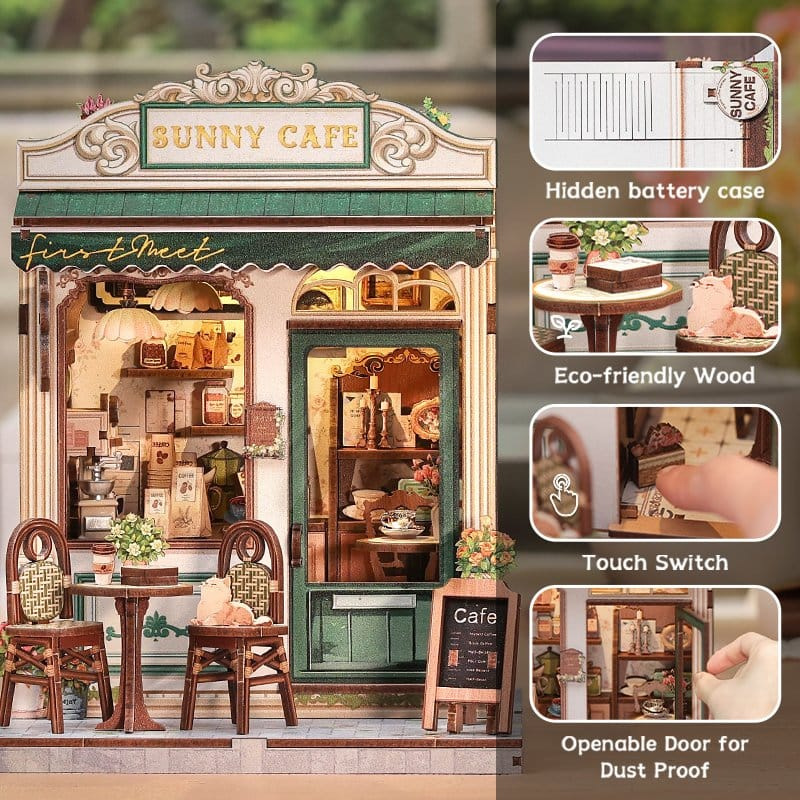 Miniature House Model Kit Sunny Cafe 20 x 16 cm 5