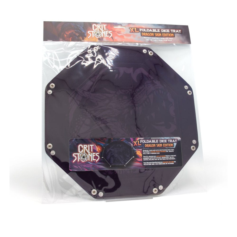CritStones Folding Dice Tray Dragon Skin XL Edition Black 1