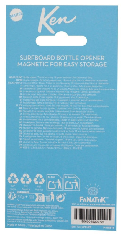 Barbie Bottle Opener Ken Surfboard Magnetic 2