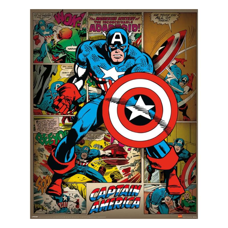 Marvel Comics Poster Pack Captain America Retro 40 x 50 cm (4)