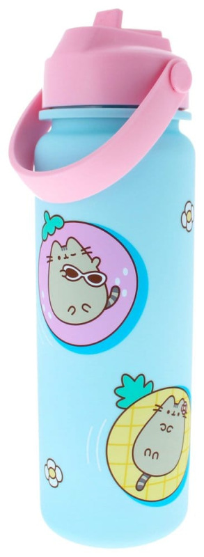 Pusheen Water Bottle Flip Top By The Pool Blue 1