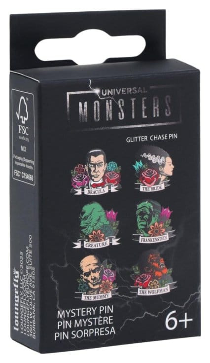 Universal Monsters Enamel Pins Floral Tattoo Mystery Blind Display (12) 1