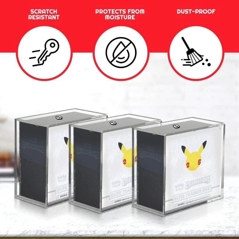 Evoretro Acrylic Display Case for Booster Boxes / Elite Trainer Boxes Ver. 2 with Sliding Lid 3