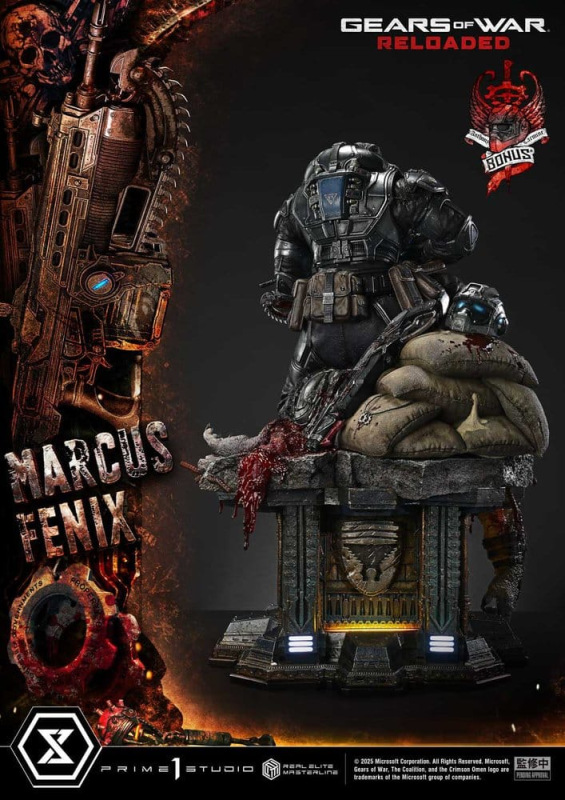 Gears of War: Reloaded Real Elite Masterline Series Statue 1/3 Marcus Fenix Ultimate Bonus Version 9 6