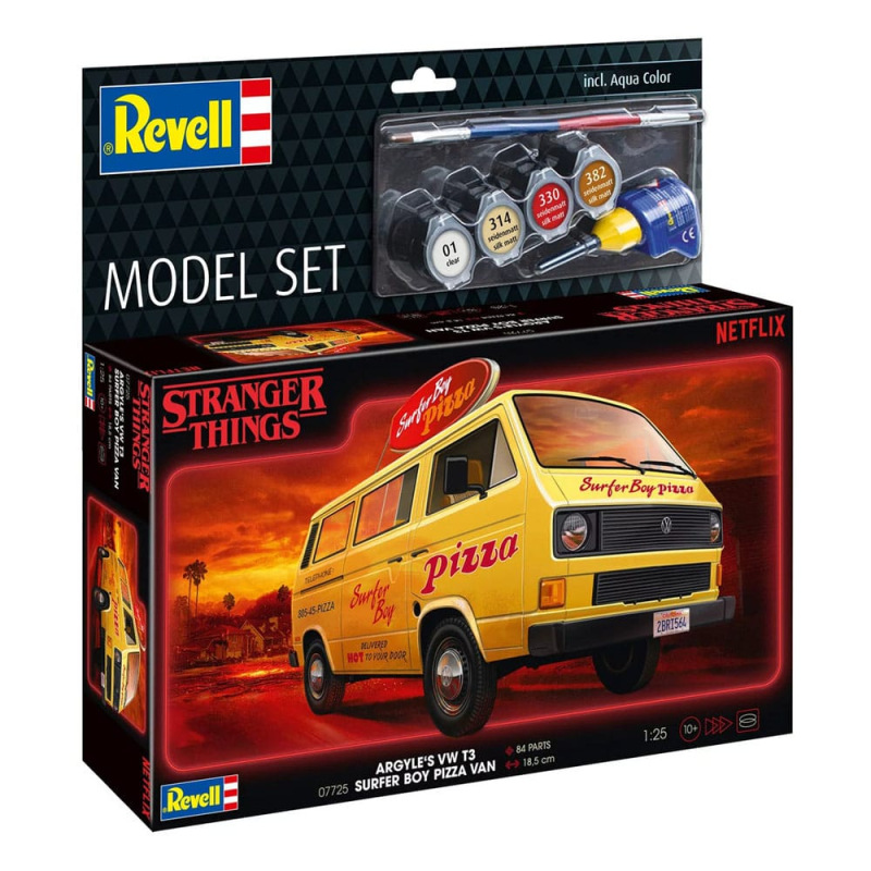 Stranger Things Model Kit Set 1/25 VW T3 Bus Surfer Boy (Aqua Color) 19 cm 2