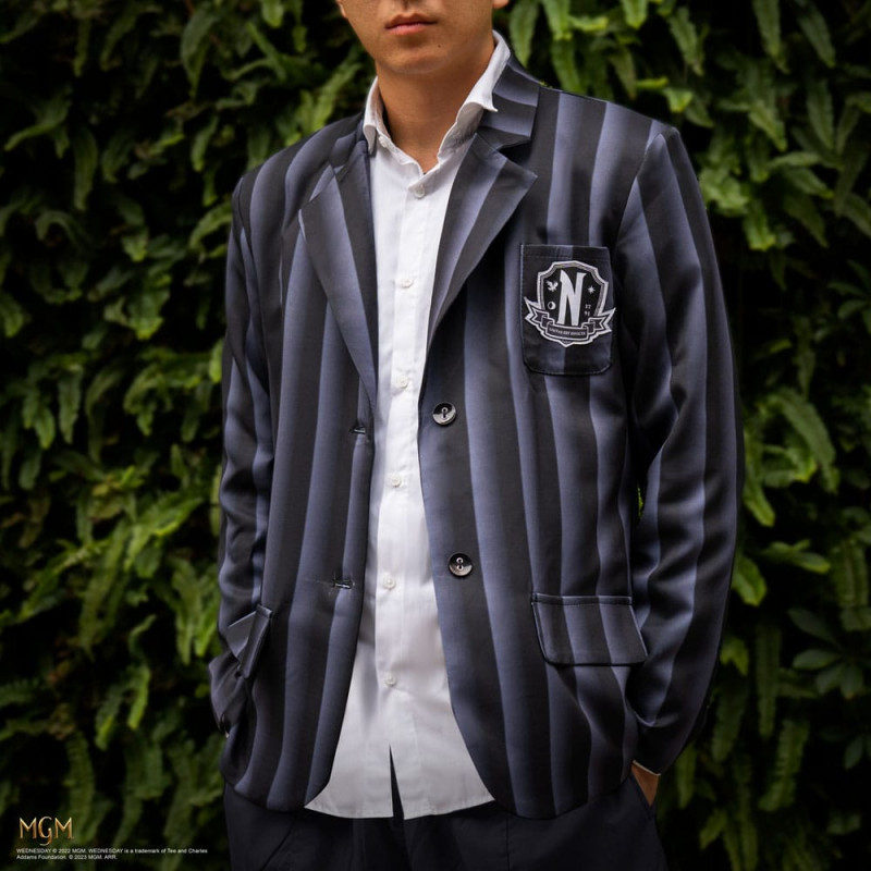 Wednesday Jacket Nevermore Academy black Striped Blazer 1
