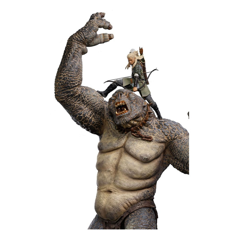Lord Of The Rings Deluxe Art Scale Statue 1/10 Cave Troll and Legolas 72 cm 1