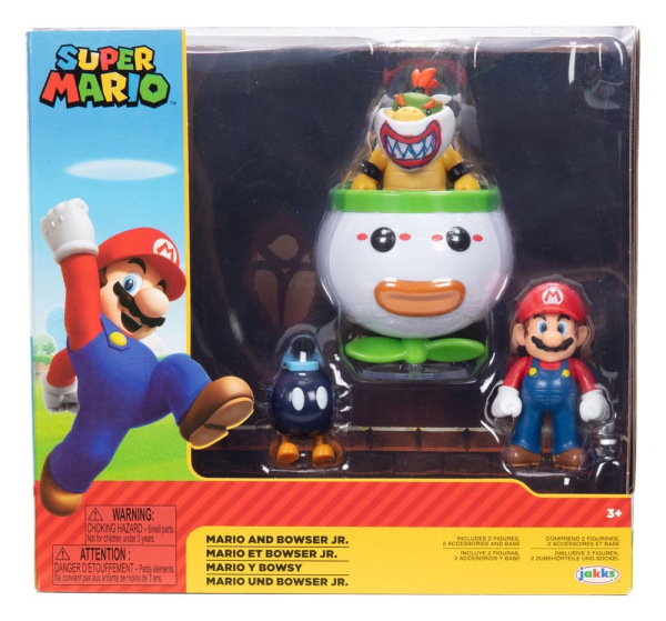 World of Nintendo Mini Figure 2-Pack Mario and Bowser Jr. Clown Car 6 cm 5