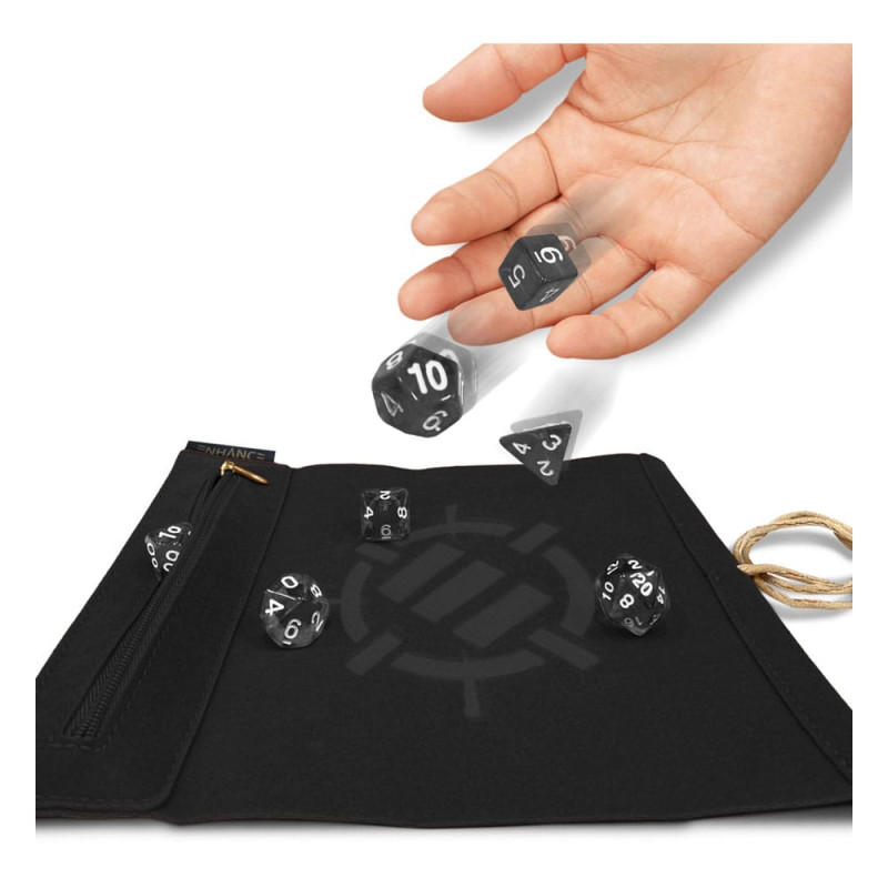 Enhance Tabletop Roll on a Scroll Bag with Dice Black 2