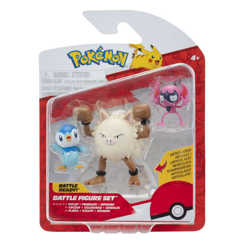 Pokémon First Partner Battle Figure Set Figure 3-Pack Impidimp, Piplup & Primape 2