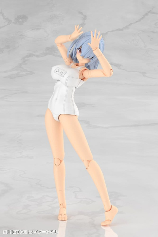 Frame Arms Girl Plastic Model Kit Mizuki School Swimsuits White Ver. 16 cm 3