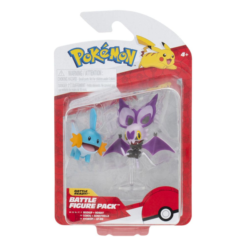 Pokémon Figure 2-Pack Mudkip & Noibat with Stand 8 cm 1