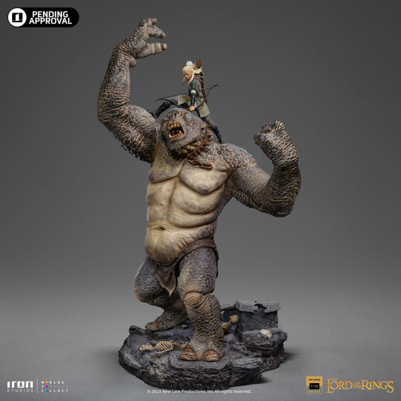 Lord Of The Rings Deluxe Art Scale Statue 1/10 Cave Troll and Legolas 72 cm 2