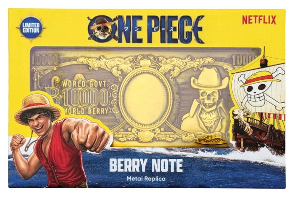One Piece Replica 10,000 World Berry Metal Banknote 6 x 15 cm 5