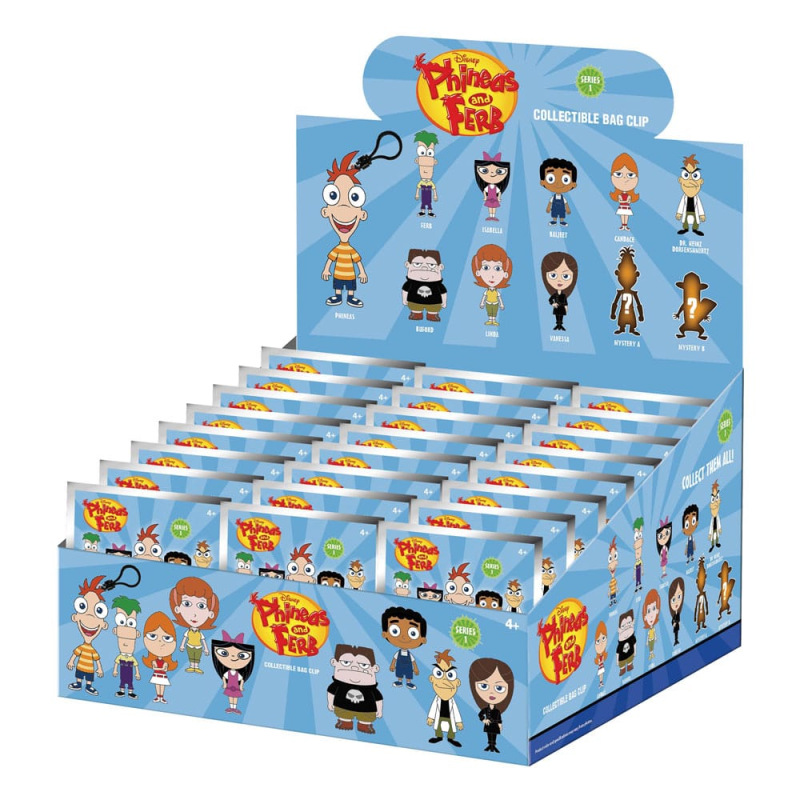 Phineas and Ferb 3D Foam Bag Clips Series 1 Display (24)