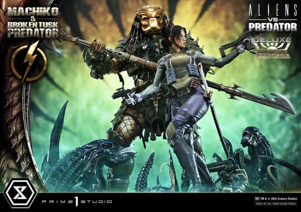 Aliens vs. Predator (Comic) Ultimate Premium Masterline Statue 1/4 Machiko & Broken Tusk Predator De 3