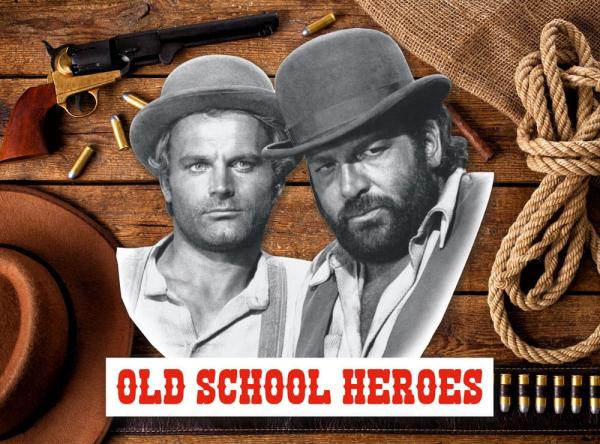 Bud Spencer & Terence Hill 3D Tin Sign Old School Heroes 45 x 45 cm