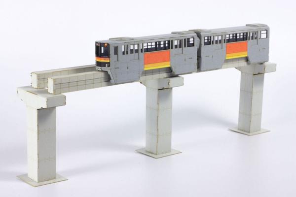 Original Character Series 1000 1/150 Paper Model Kit Tama Intercity Monorail (2 cars) 24 cm