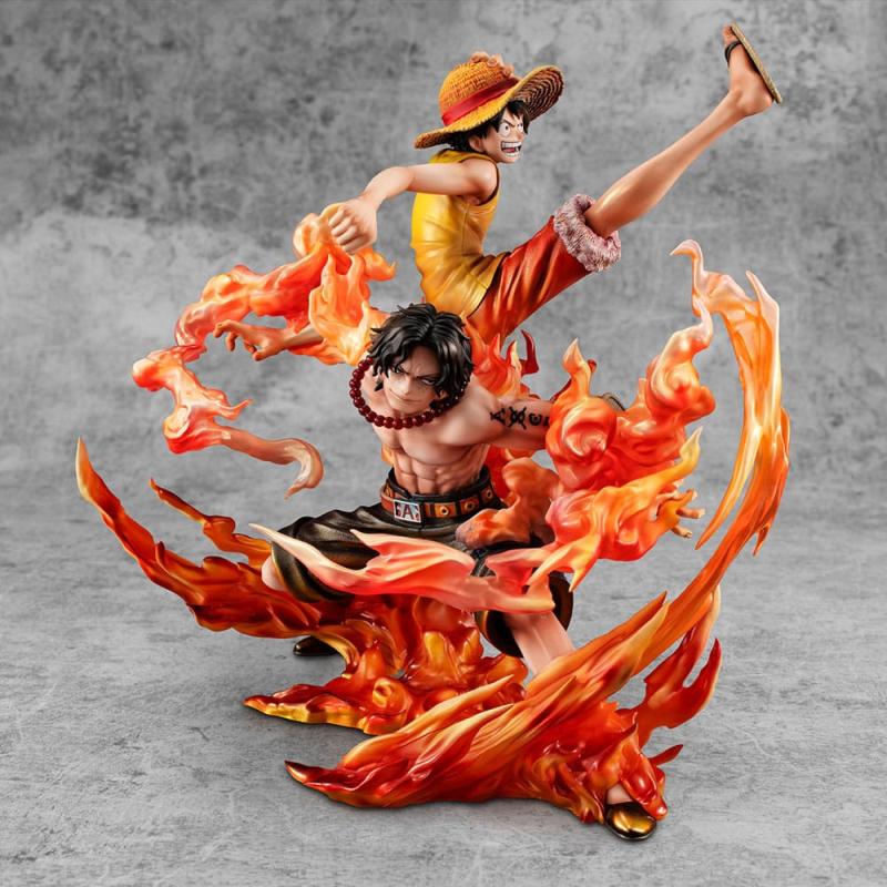 One Piece P.O.P NEO-Maximum PVC Statue Luffy & Ace Bond between brothers 20th Limited Ver. 25 cm