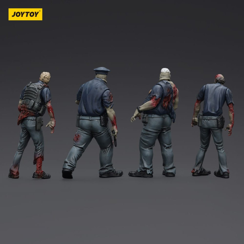 Zombie Dark Source Action Figures 4-Pack Police (Male) 8 cm 2