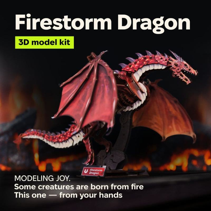 Ugears 3D Wooden Model Kit Firestorm Dragon 43 cm 7