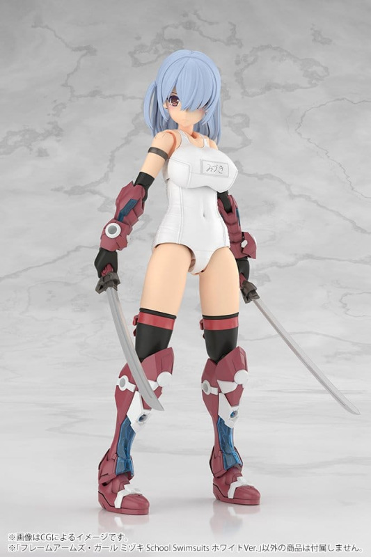 Frame Arms Girl Plastic Model Kit Mizuki School Swimsuits White Ver. 16 cm 10
