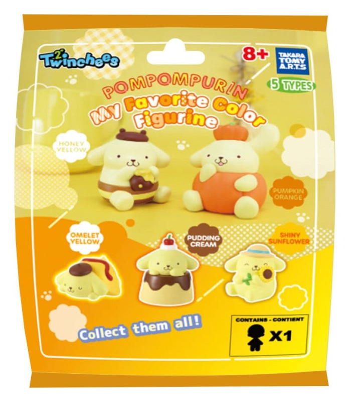 Sanrio Twinchees Mini Figures Pompompurin My Fav Color 5 cm Blind Pack Display (24) 6