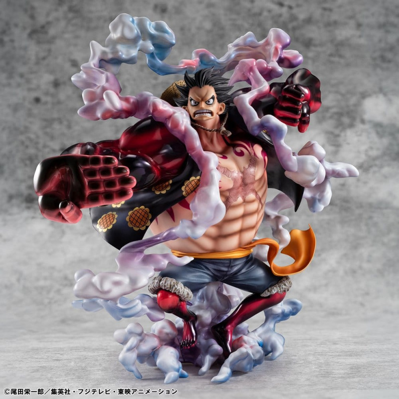 One Piece Portrait.Of.Pirates SA-Maximum PVC Figure Monkey D. Luffy Gear 4 Bounce-Man 10th Limited V