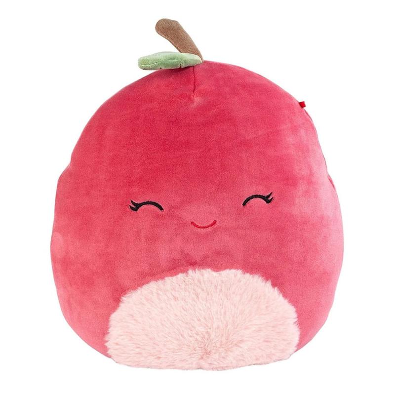 Squishmallows Plush Figure Red Cherry Closed Eyes & Fuzzy Belly 20 cm