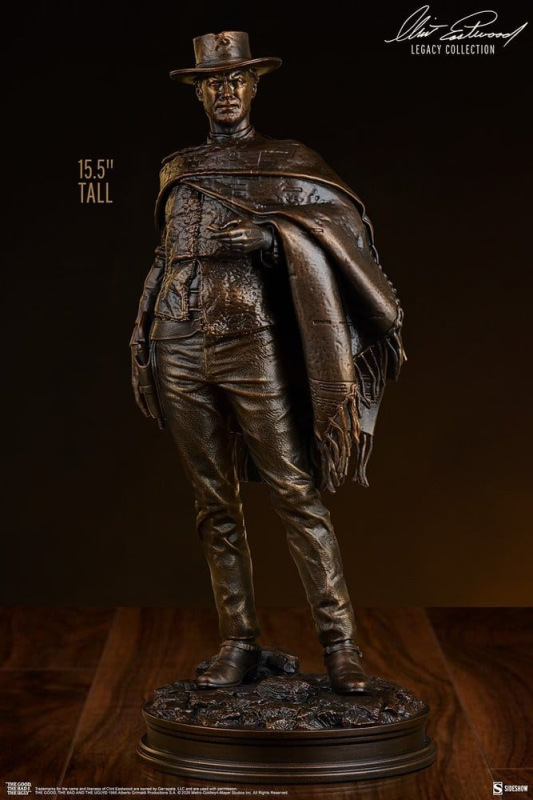 The Good, The Bad and the Ugly Statue The Man with No Name (Faux Bronze) 39 cm 2