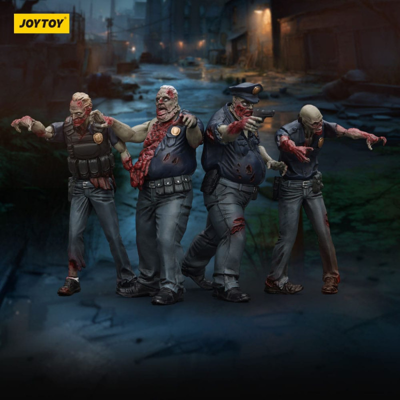 Zombie Dark Source Action Figures 4-Pack Police (Male) 8 cm 8