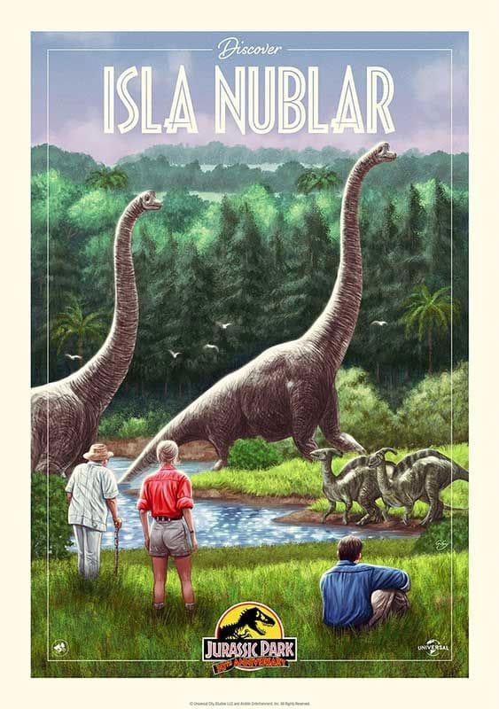 Jurassic Park: Isla Nublar 42 x 30 cm 30th Anniversary Edition Art Print - FaNaTtik