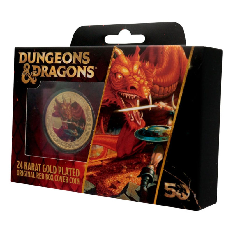 Dungeons & Dragons Collectable Coin 50th Anniversary with Colour Print 24k Gold Plated Edition 4 cm 5