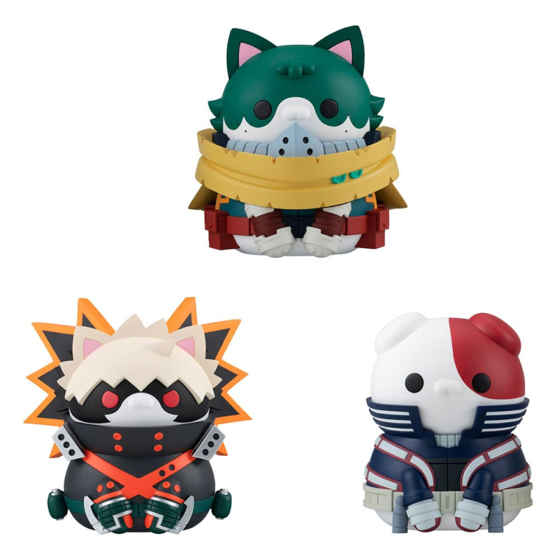 My Hero Academia Mega Cat Project Nyanto! The Big Heroaca Cats Series Trading Figure 3-Pack Izuku Mi