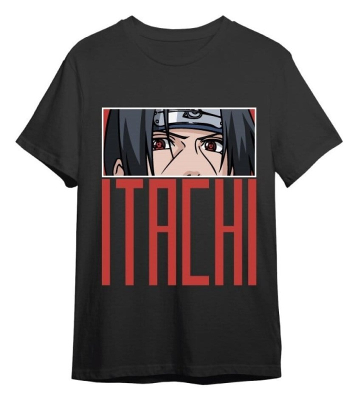 Naruto Shippuden T-Shirt Itachi Eyes Black Size S 1
