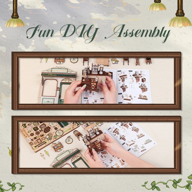 Miniature House Model Kit Sunny Cafe 20 x 16 cm 12