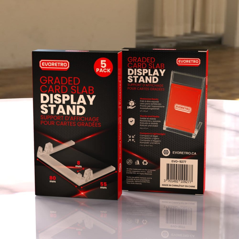 Evoretro Display Stands 5-Pack for Graded Cards Slabs Transparent 1
