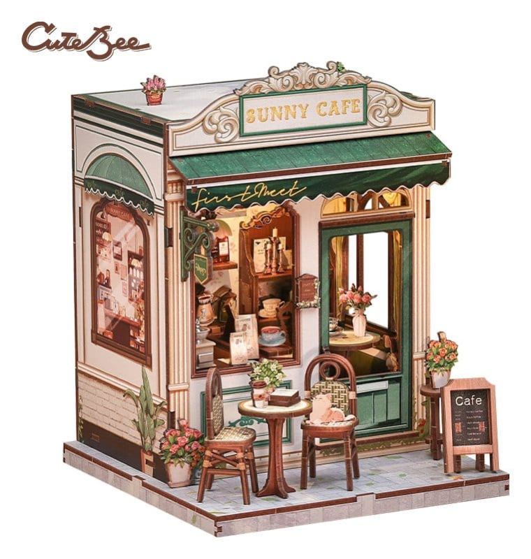 Miniature House Model Kit Sunny Cafe 20 x 16 cm 11