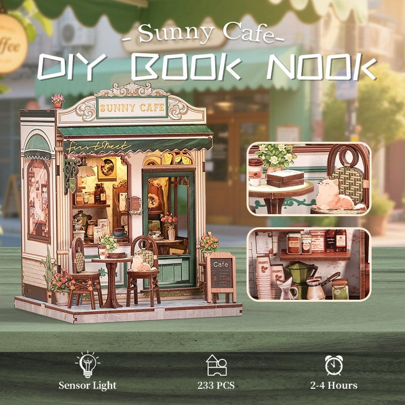 Miniature House Model Kit Sunny Cafe 20 x 16 cm 9