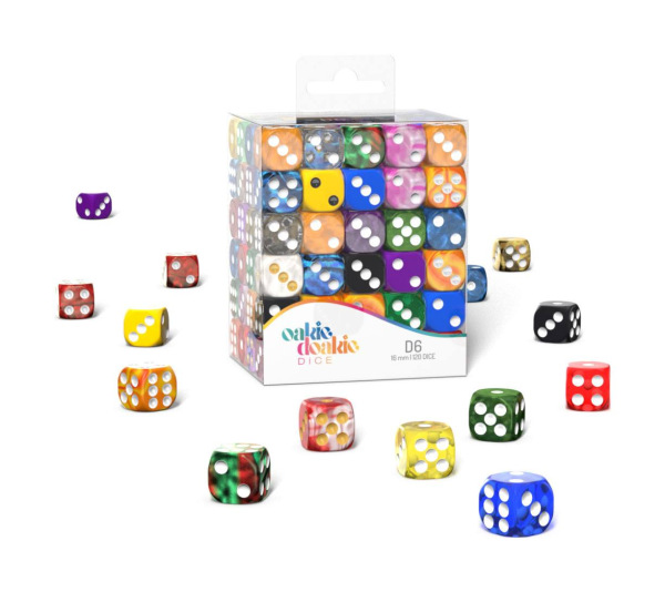 Oakie Doakie Dice D6 Dice Retail Pack 16 mm Mixed (120) 2