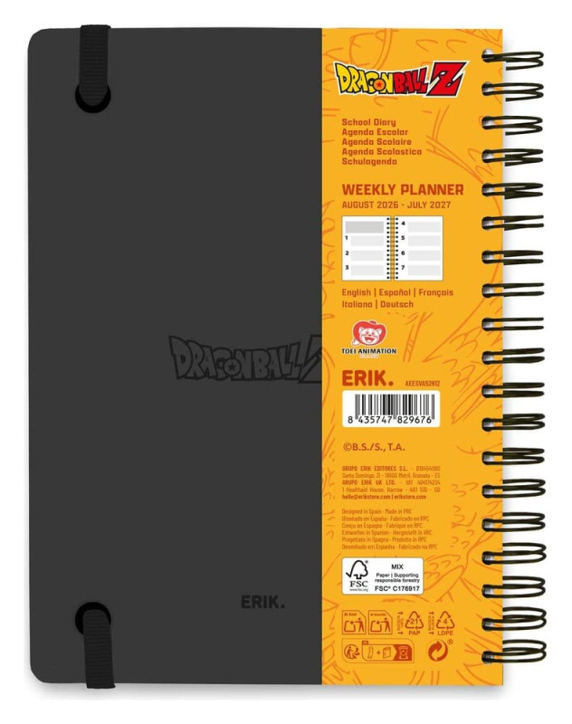 Dragon Ball School Diary weekly planner 2026/2027 A5 2
