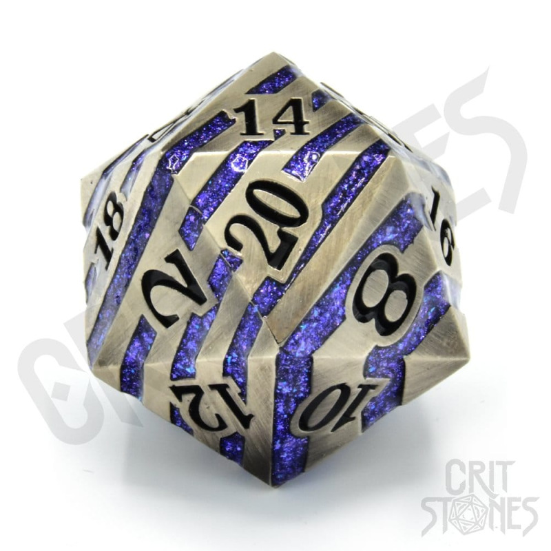 CritStones metal Dice D20 Engraved Elder 3 cm
