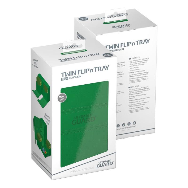 Ultimate Guard Twin Flip`n`Tray 200+ XenoSkin Monocolor Green