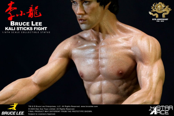 Enter the Dragon Movie Statue 1/6 Bruce Lee Kali Sticks Fight Normal Basement Version 30 cm 4