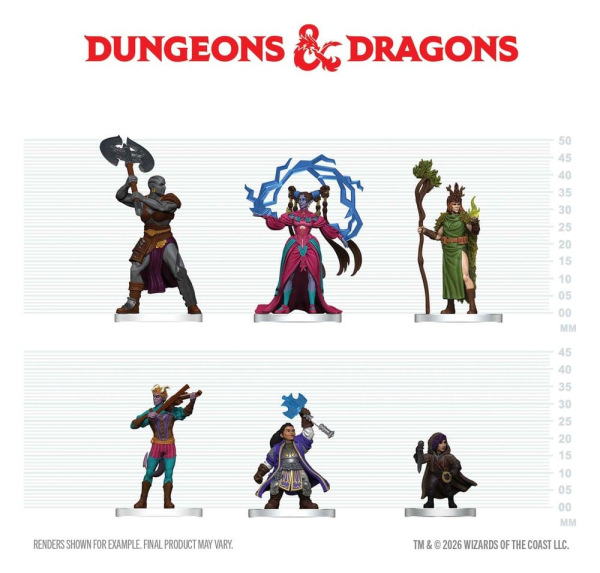 D&D Icons of the Realms Mini Figures Player's Handbook - Spells & Steel Starter Set 20 cm