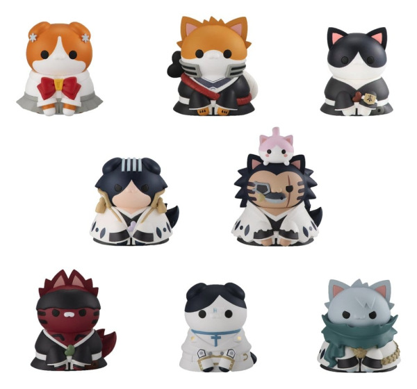 Bleach Mega Cat Project Minifigures 3 cm Thousand-Year Blood War Bleach Nyan Blind Box Display (8) (