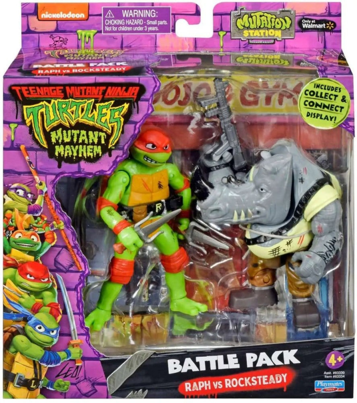 Teenage Mutant Ninja Turtles: Mutant Mayhem Battle Pack Action Figures Raphael vs. Rocksteady 11 cm 2