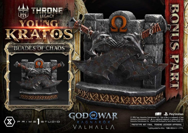 Throne Legacy God of War Series Statue 1/3 Ragnarok Young Thyself Kratos Bonus Version 91 cm 2