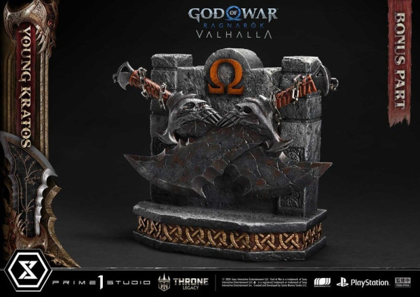 Throne Legacy God of War Series Statue 1/3 Ragnarok Young Thyself Kratos Bonus Version 91 cm 4